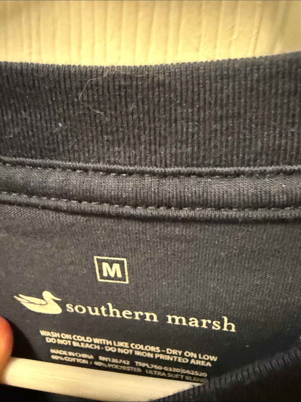Southern Marsh Navy Short-Sleeve Pocket Tee with Red Patch - Picture 3 of 3